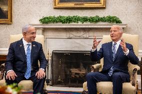 DC: US President Joe Biden meets with Israeli Prime Minister Bejamin Netanyahu at the White House