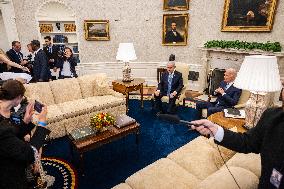 DC: US President Joe Biden meets with Israeli Prime Minister Bejamin Netanyahu at the White House