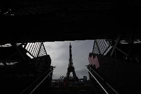 (PARIS2024) FRANCE-PARIS-BEACH VOLLEYBALL-VENUE-PREPARATIONS