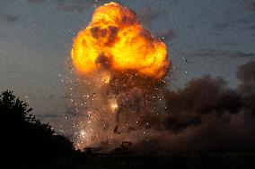 Explosion And Fire In Firework Warehouses In Bulgaria.