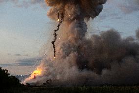 Explosion And Fire In Firework Warehouses In Bulgaria.