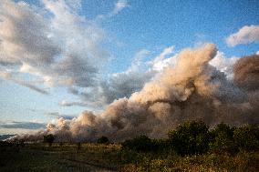 Explosion And Fire In Firework Warehouses In Bulgaria.