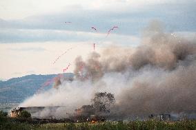 Explosion And Fire In Firework Warehouses In Bulgaria.