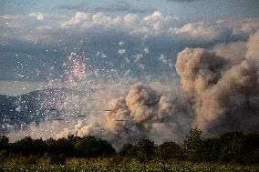 Explosion And Fire In Firework Warehouses In Bulgaria.