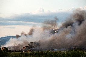 Explosion And Fire In Firework Warehouses In Bulgaria.