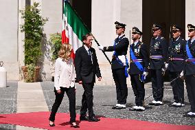 Italian PM Giorgia Meloni Welcomes President Of Israel Isaac Herzog