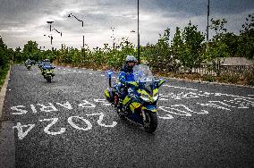 Reserved Olympic traffic lane on Peripherique - Paris