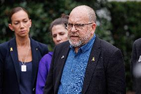 DC: Families of Americans held hostage by Hamas Speak to Press at White House