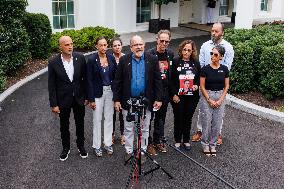 DC: Families of Americans held hostage by Hamas Speak to Press at White House