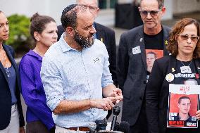 DC: Families of Americans held hostage by Hamas Speak to Press at White House