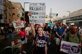 ISRAEL-TEL AVIV-GAZA-CEASEFIRE-DEMONSTRATION