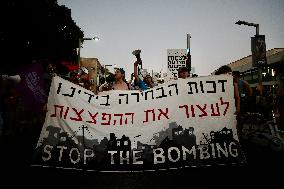 ISRAEL-TEL AVIV-GAZA-CEASEFIRE-DEMONSTRATION