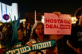 ISRAEL-TEL AVIV-GAZA-CEASEFIRE-DEMONSTRATION