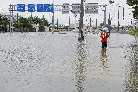 Heavy rain in northeastern Japan
