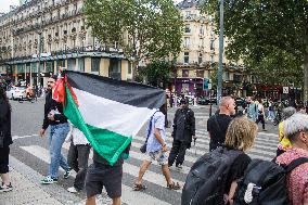 Demonstrators Anti-Olympic Games And Pro-Israel In Republic Square, In Paris.