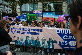 Demonstrators Anti-Olympic Games And Pro-Israel In Republic Square, In Paris.