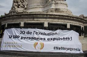 Demonstrators Anti-Olympic Games And Pro-Israel In Republic Square, In Paris.