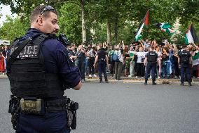 Demonstrators Anti-Olympic Games And Pro-Israel In Republic Square, In Paris.