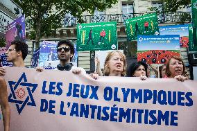 Demonstrators Anti-Olympic Games And Pro-Israel In Republic Square, In Paris.