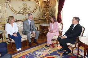 Paris 2024 - King Felipe receives Anne Hidalgo At Spanish Embassy