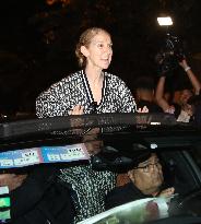 Celine Dion Standing Outside Car Roof - Paris