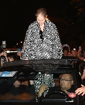 Celine Dion Standing Outside Car Roof - Paris