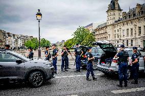 Paris 2024 - French Police, Divers, and Army Prepare For Opening Ceremony