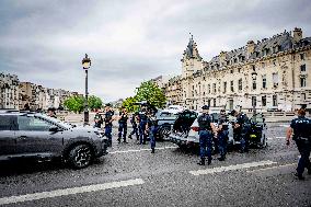 Paris 2024 - French Police, Divers, and Army Prepare For Opening Ceremony