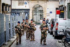 Paris 2024 - French Police, Divers, and Army Prepare For Opening Ceremony