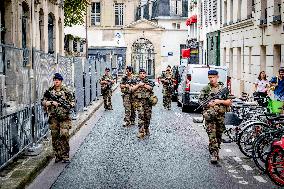 Paris 2024 - French Police, Divers, and Army Prepare For Opening Ceremony