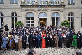 Paris 2024 Reception At Elysee Prior Opening Ceremony - Family Picture