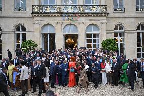 Paris 2024 Reception At Elysee Prior Opening Ceremony - Family Picture