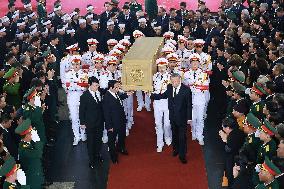 VIETNAM-HANOI-LATE PARTY CHIEF-NGUYEN PHU TRONG-MEMORIAL SERVICE-BURIAL CEREMONY