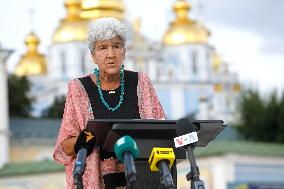 News conference of US Under Secretary of Commerce Marisa Lago in Kyiv