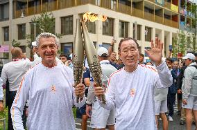 PARIS 2024 - Olympic Torch flame bearers during the last day