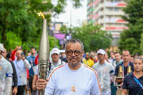 PARIS 2024 - Olympic Torch flame bearers during the last day