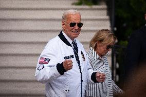 Biden departs White House on Marine One, July 26, 2024