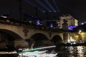 Paris 2024 - Torch Departing From Iena Bridge Towards Tuileries Gardens