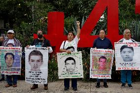 Mothers, Fathers And Relatives Of The 43 Students From Ayotzinapa March Almost 10 Years After Their Forced Disappearance