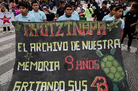 Mothers, Fathers And Relatives Of The 43 Students From Ayotzinapa March Almost 10 Years After Their Forced Disappearance