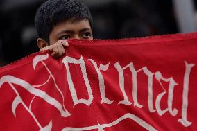 Mothers, Fathers And Relatives Of The 43 Students From Ayotzinapa March Almost 10 Years After Their Forced Disappearance