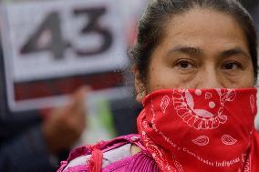 Mothers, Fathers And Relatives Of The 43 Students From Ayotzinapa March Almost 10 Years After Their Forced Disappearance