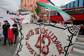 Mothers, Fathers And Relatives Of The 43 Students From Ayotzinapa March Almost 10 Years After Their Forced Disappearance