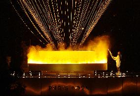 Paris 2024 - Olympic Flame Being Lit