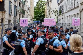 Police Secure The Opening Ceremony Of The Paris 2024 Olympic Games