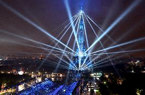 Paris 2024 - A Light Show Is Staged On The Eiffel Tower
