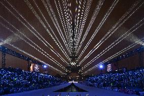 Paris 2024 - A Light Show Is Staged On The Eiffel Tower