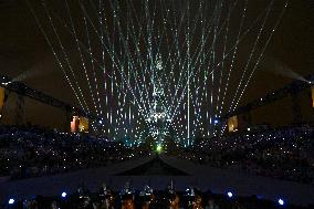 Paris 2024 - A Light Show Is Staged On The Eiffel Tower