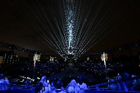 Paris 2024 - A Light Show Is Staged On The Eiffel Tower