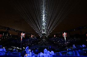 Paris 2024 - A Light Show Is Staged On The Eiffel Tower